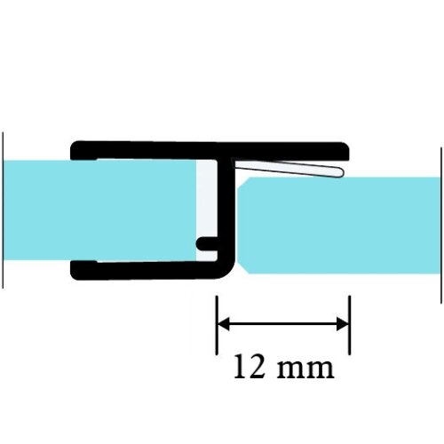 Anschlagprofil Türdichtung | 6-8 mm Glasstärke | 250 cm Länge
