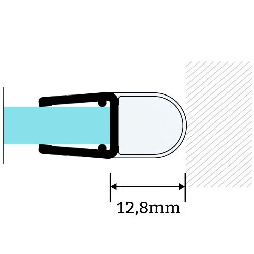 Hohlkammerdichtung 68L | Duschtürdichtung | 6-8 mm Glasstärke | 200 cm Länge
