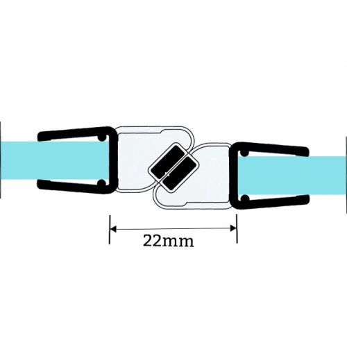 2er Set Magnetschließleiste 180° versetzt | 6 - 8mm | kompl. Satz rechts & links | 200 - 250 cm