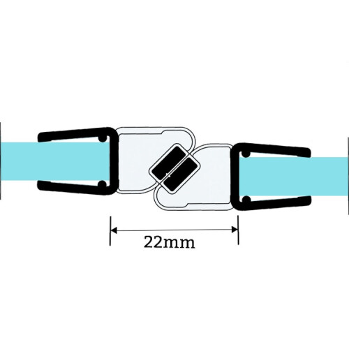 2er Set Magnetschließleiste 180° versetzt | kompl. Satz rechts & links | 6 - 8 mm | 250 cm