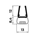 2er Set Magnetschließleiste 180° | komplett Satz rechts & links | 6 - 8 mm | 200 cm